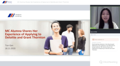 18.11.20 Deloitte & Grant Thornton MC Alumna Experience Sharing Webinar