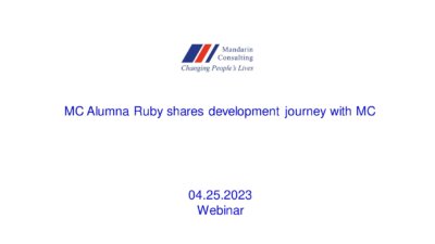 25.04.23 MC Alumna Ruby shares development journey with MC
