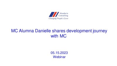 15.05.2023 MC Alumna Danielle shares development journey with MC